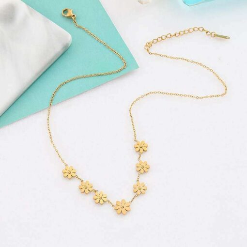 18K Plated Necklace Flower