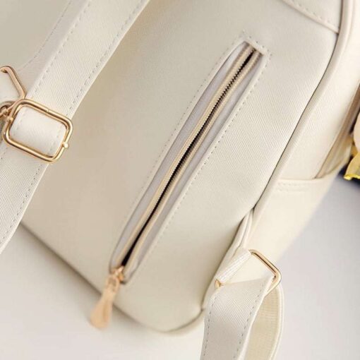 Chic and Stylish Cream Faux Leather Backpacks for Women - Image 17