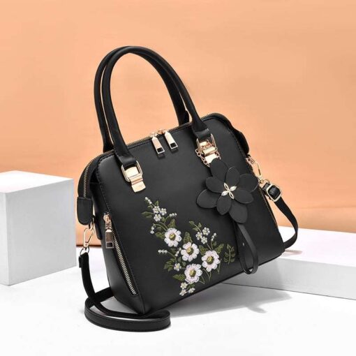 Blooming Beauty: The EMERY ROSE Flower Embroidered Handbag - Image 2