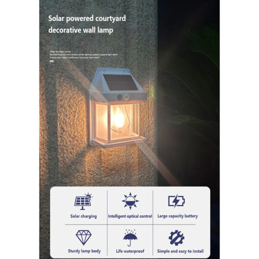 Solar Wall Lamp Outdoor Waterproof Battery free - Image 6